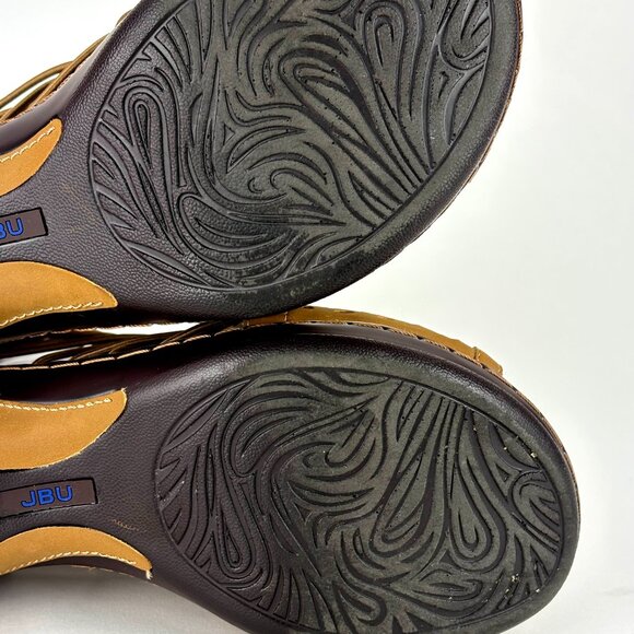 Stylish JBU Tan Lace-Up Sandals with Wedge Heel. 7.5 - Picture 10 of 12